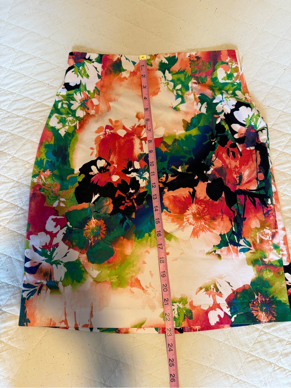 Worthington Size 12 Watercolor Floral Pencil Skirt – Multicolor Midi Skirt